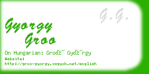 gyorgy groo business card